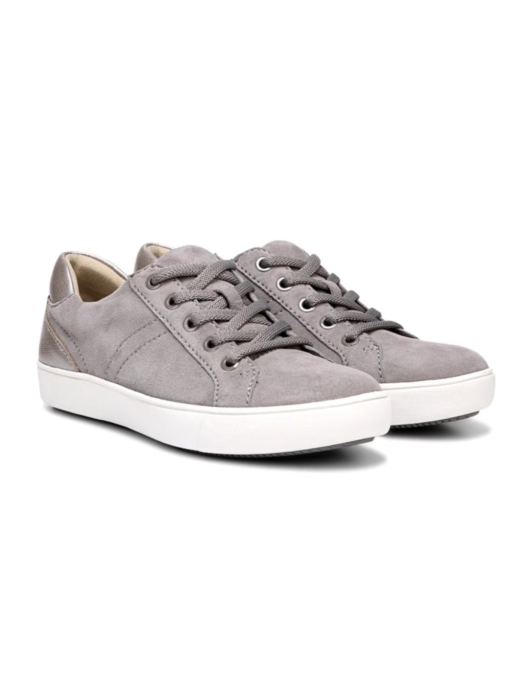 Naturalizer Morrison Gray Fog Suede Leather Lace Up Sneaker Size 7